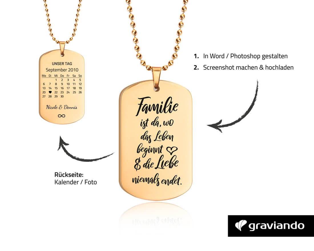 Dog Tag Halskette - Gold
