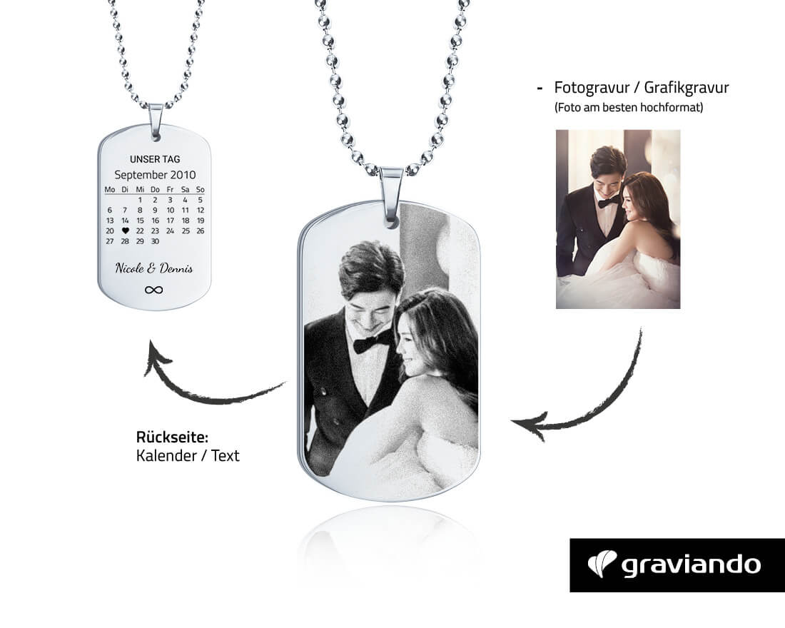 Dog Tag Halskette - Silber