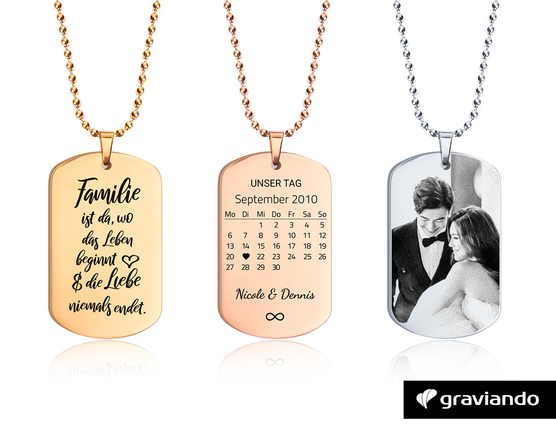 Dog Tag Halskette - Gold