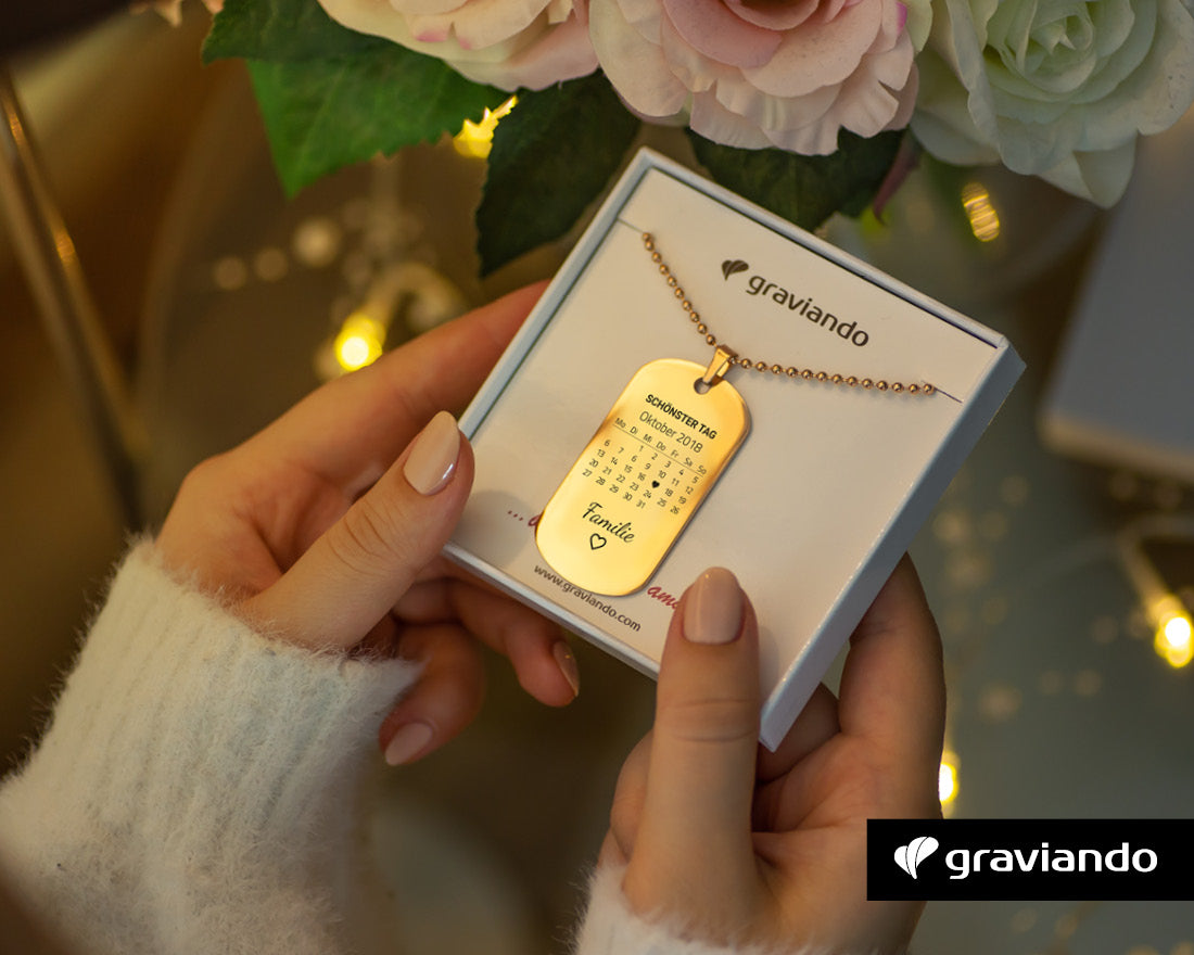 Dog Tag Halskette - Gold