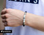 Lederarmband mit Gravur Onyx-Perlen - Weiß