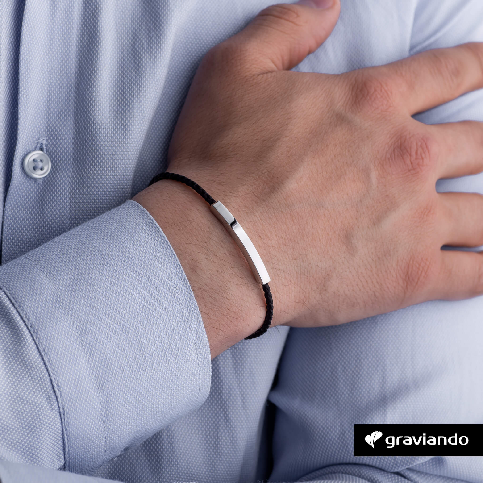 Partner Armband mit Gravur - schwarz_Graviando 