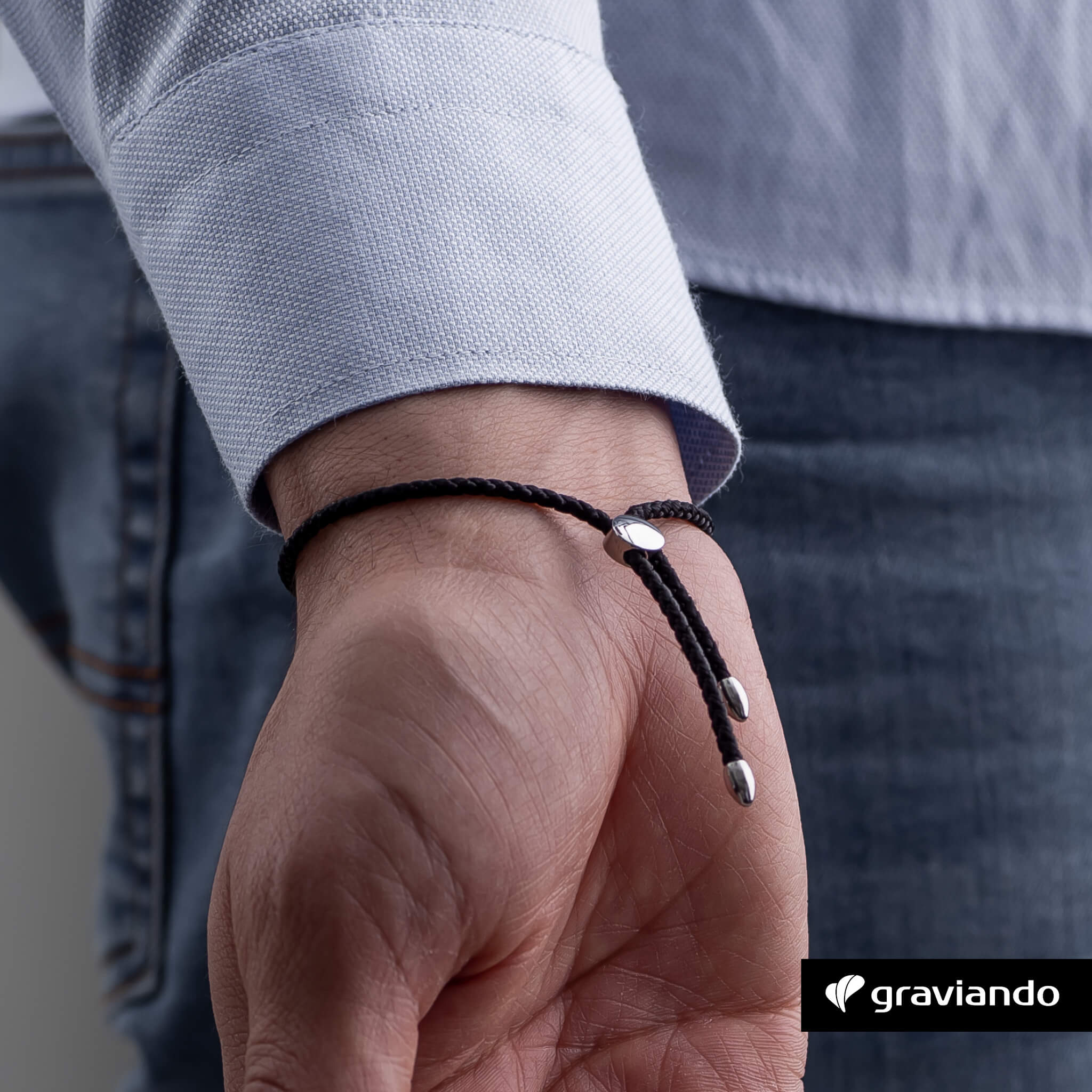 Partner Armband mit Gravur - schwarz_Graviando_