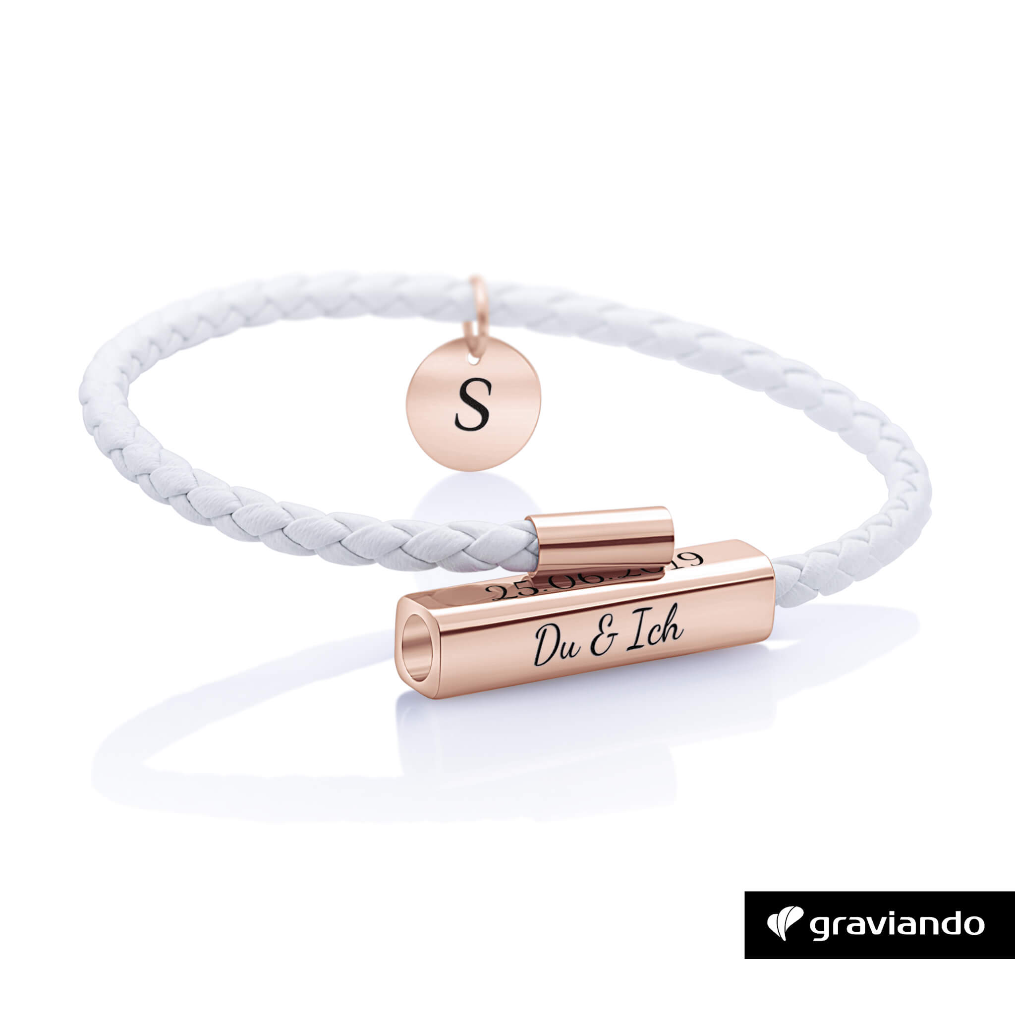 Schlichtes Lederarmband Damen - Rosé