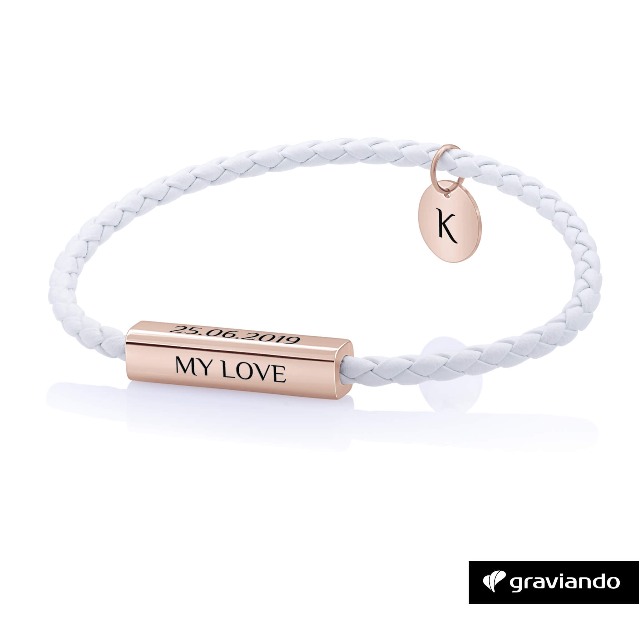 Schlichtes Lederarmband Damen - Rosé