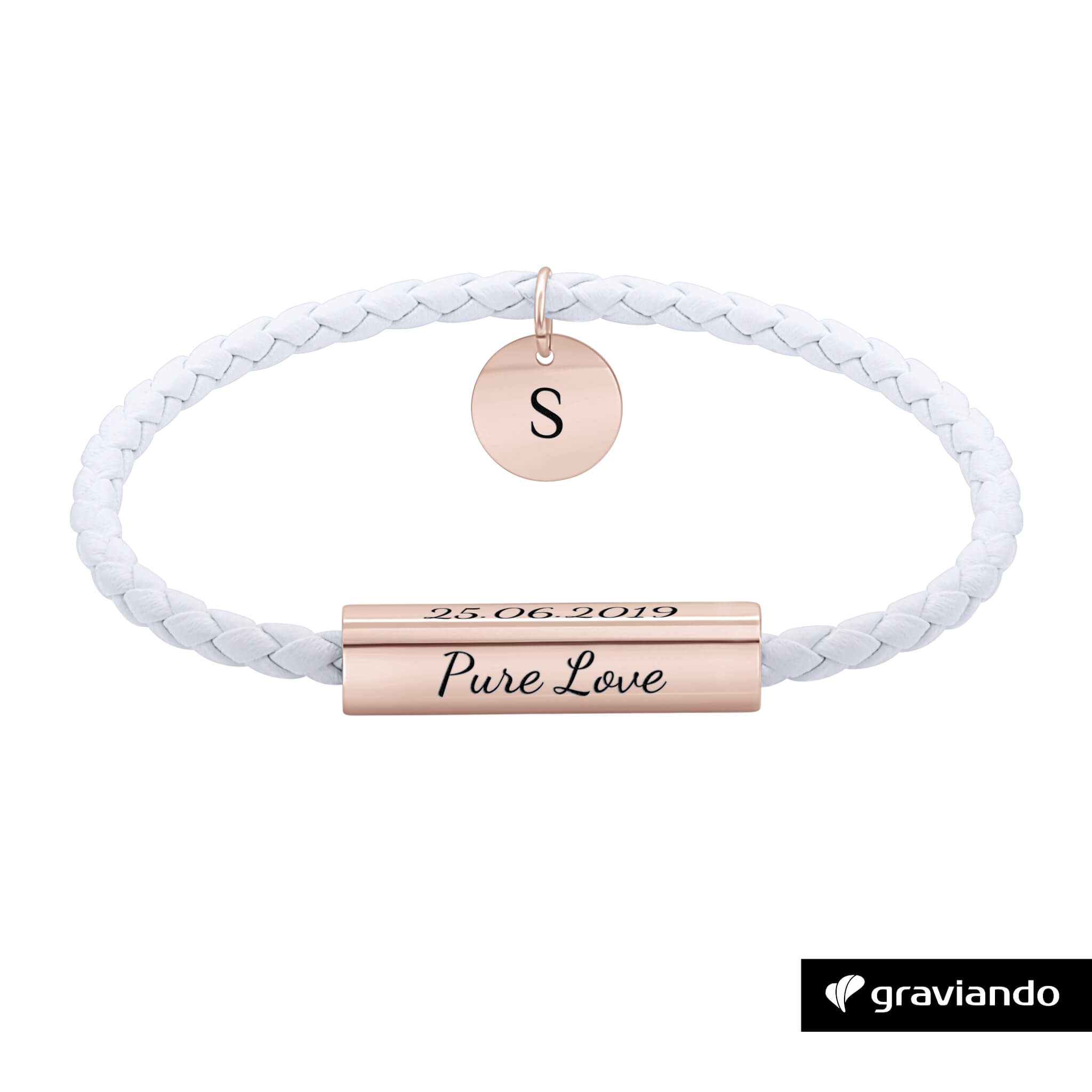 Schlichtes Lederarmband Damen - Rosé