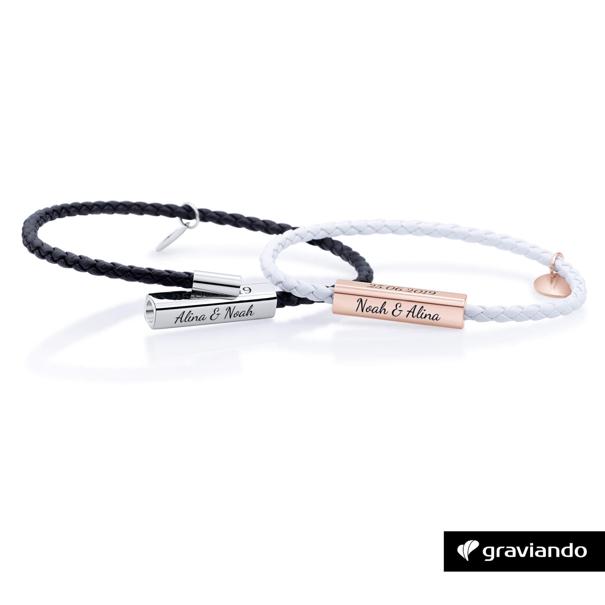 Schlichtes Lederarmband Damen - Rosé
