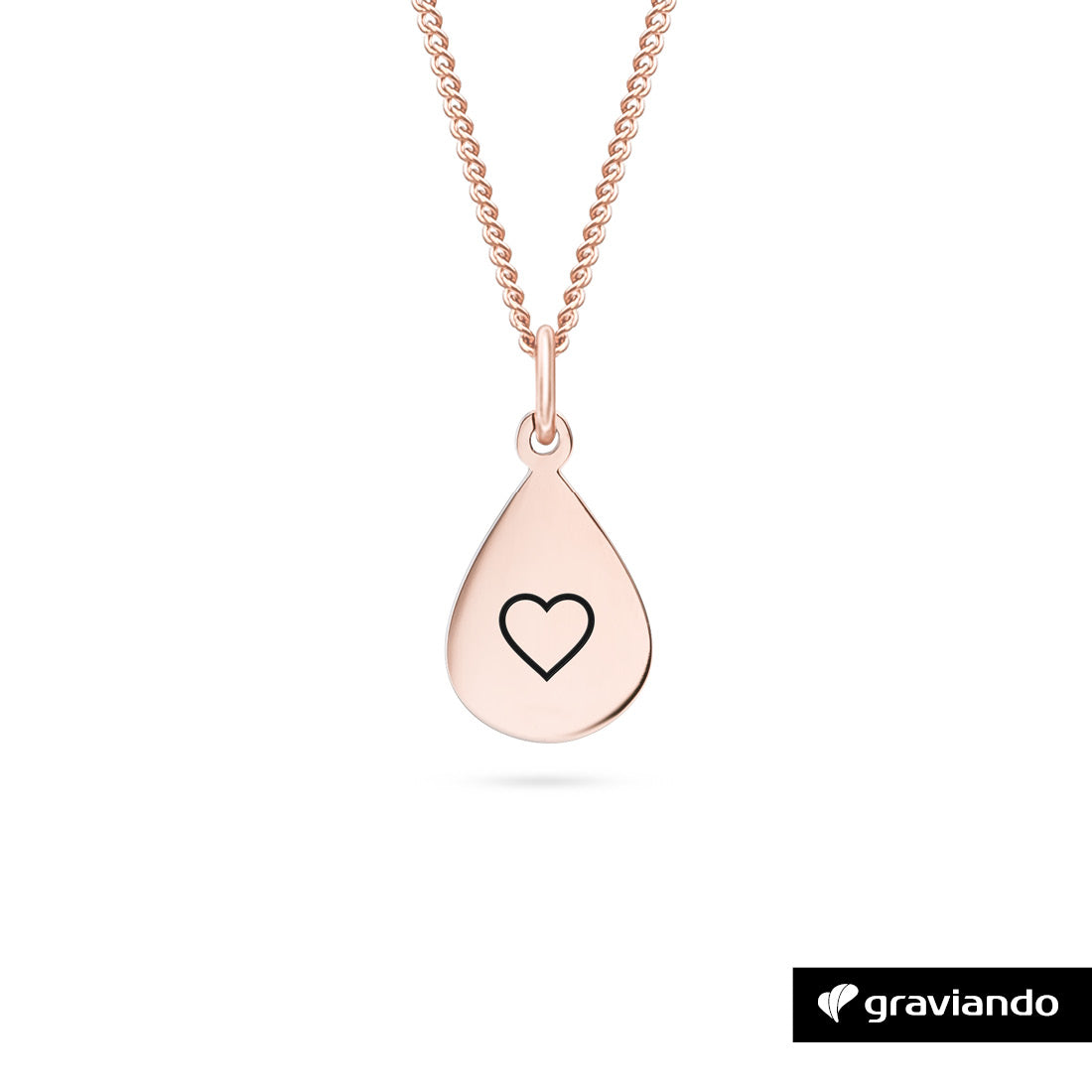 Tränen Kette mit Buchstabe - Gold